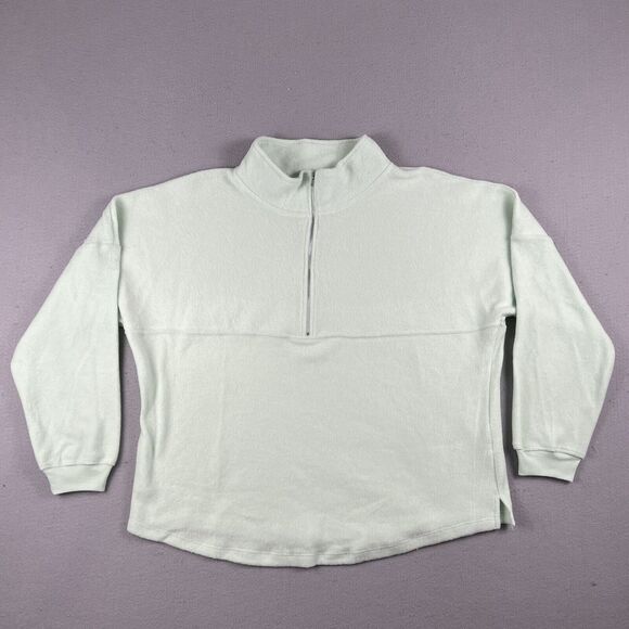 Soft Serve Clothing Tops - Soft Serve Sweater Size XL‎ Mint Green Cloud Cotton 1/2 Zip Pullover
